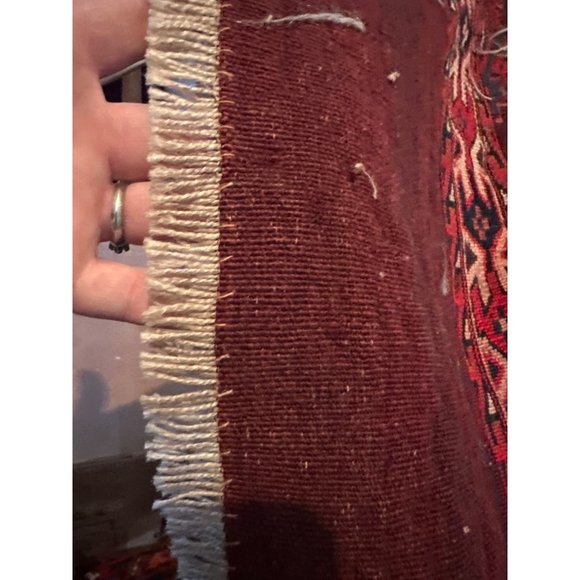 Antique Persian Hand Knotted Red Tribal Wool Rug Or Turkomen Tribal Chuval (Bag - Picture 5 of 16